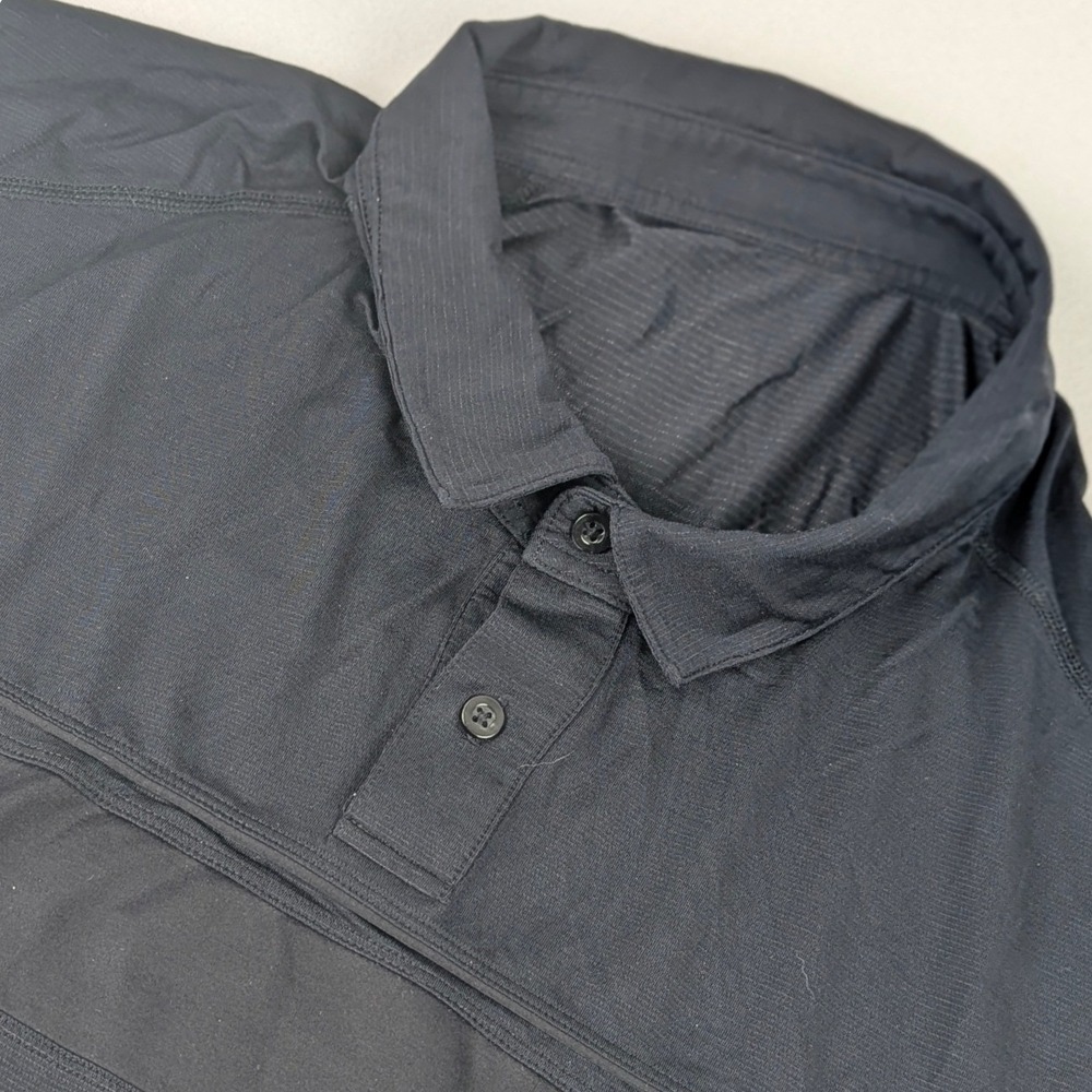 Lululemon Mens Metal Vent Tech Polo Shirt Black XXL Short Sleeve Athletic Golf